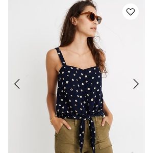 Madewell daisy button front tie tank